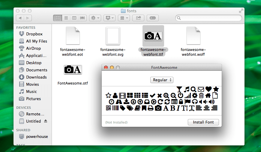 Install Font Awesome Font