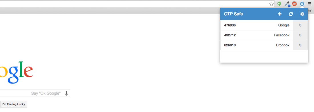 OTP Safe for Chrome Extension