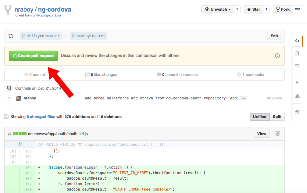 GitHub Choose Pull Request