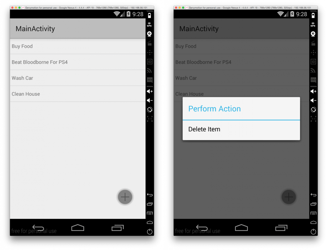 Android Couchbase Lite Todo List