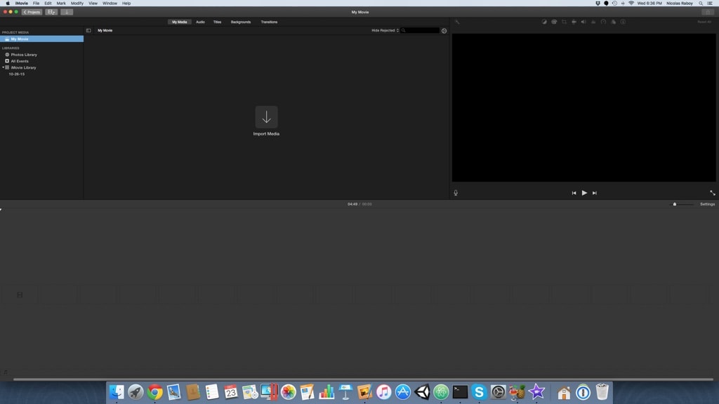 Blank iMovie 10 Project