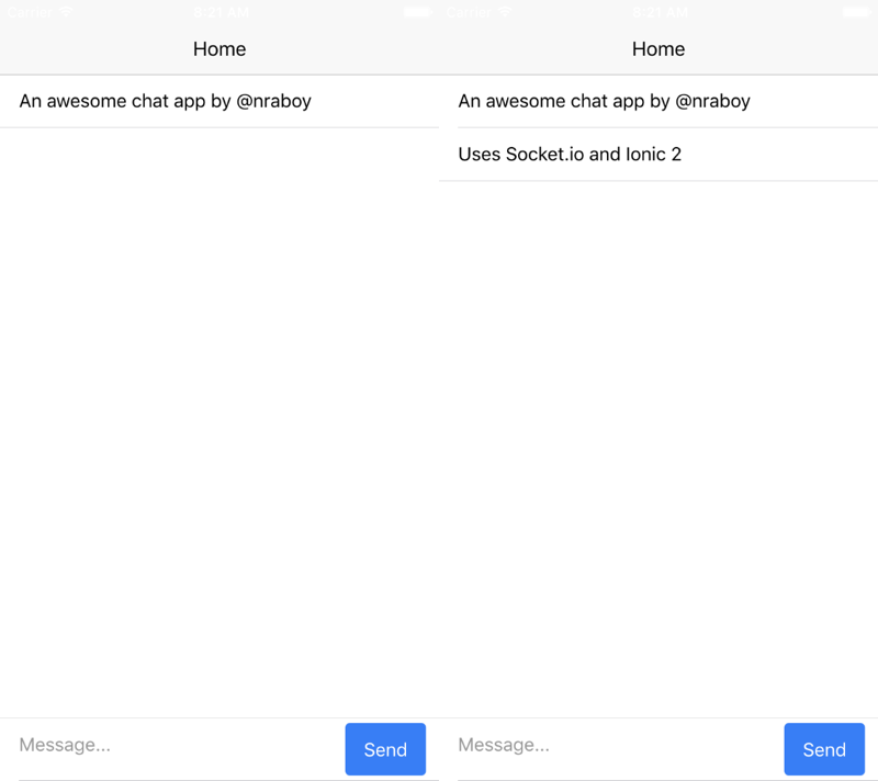 Ionic 2 Web Chat