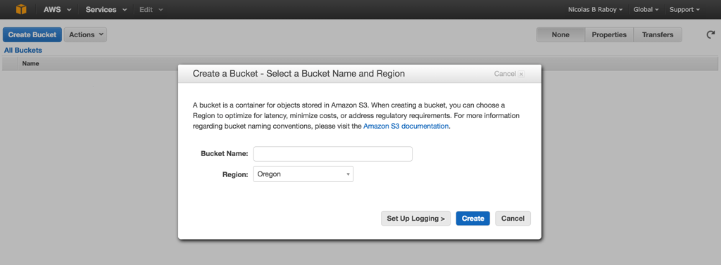 AWS S3 Create Bucket