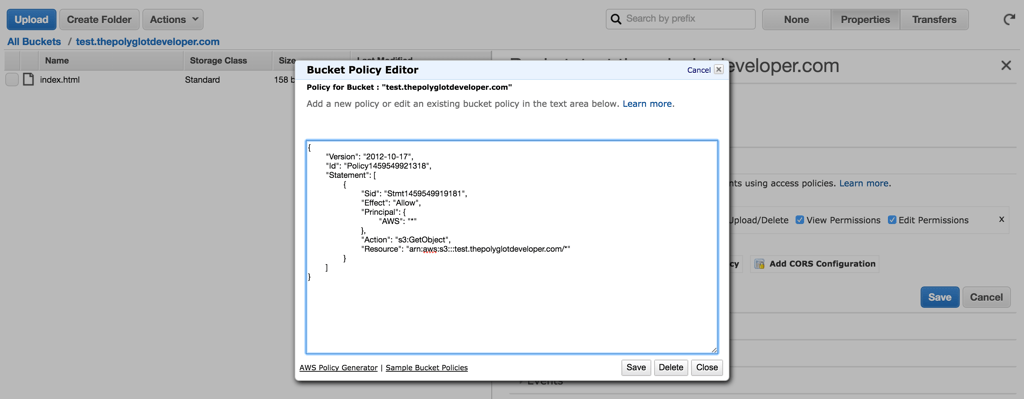 AWS S3 Edit Permissions