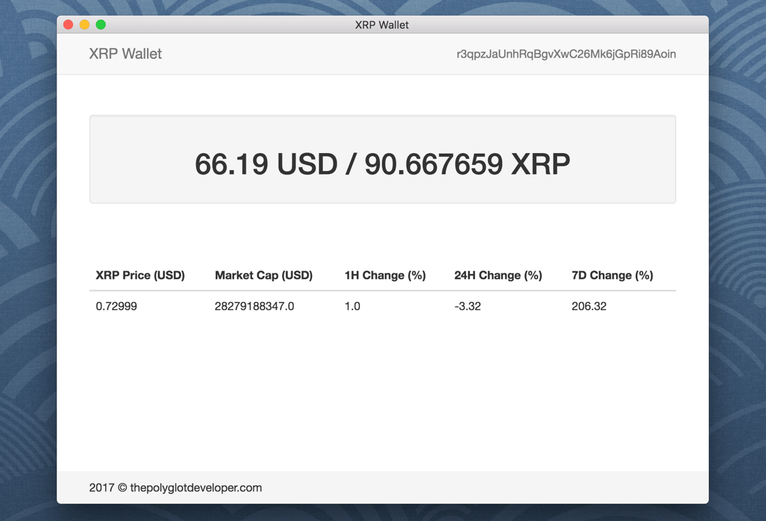 XRP Wallet with Electron and Vue.js