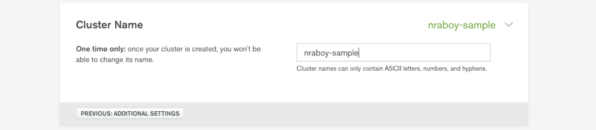 MongoDB Atlas Cluster Name