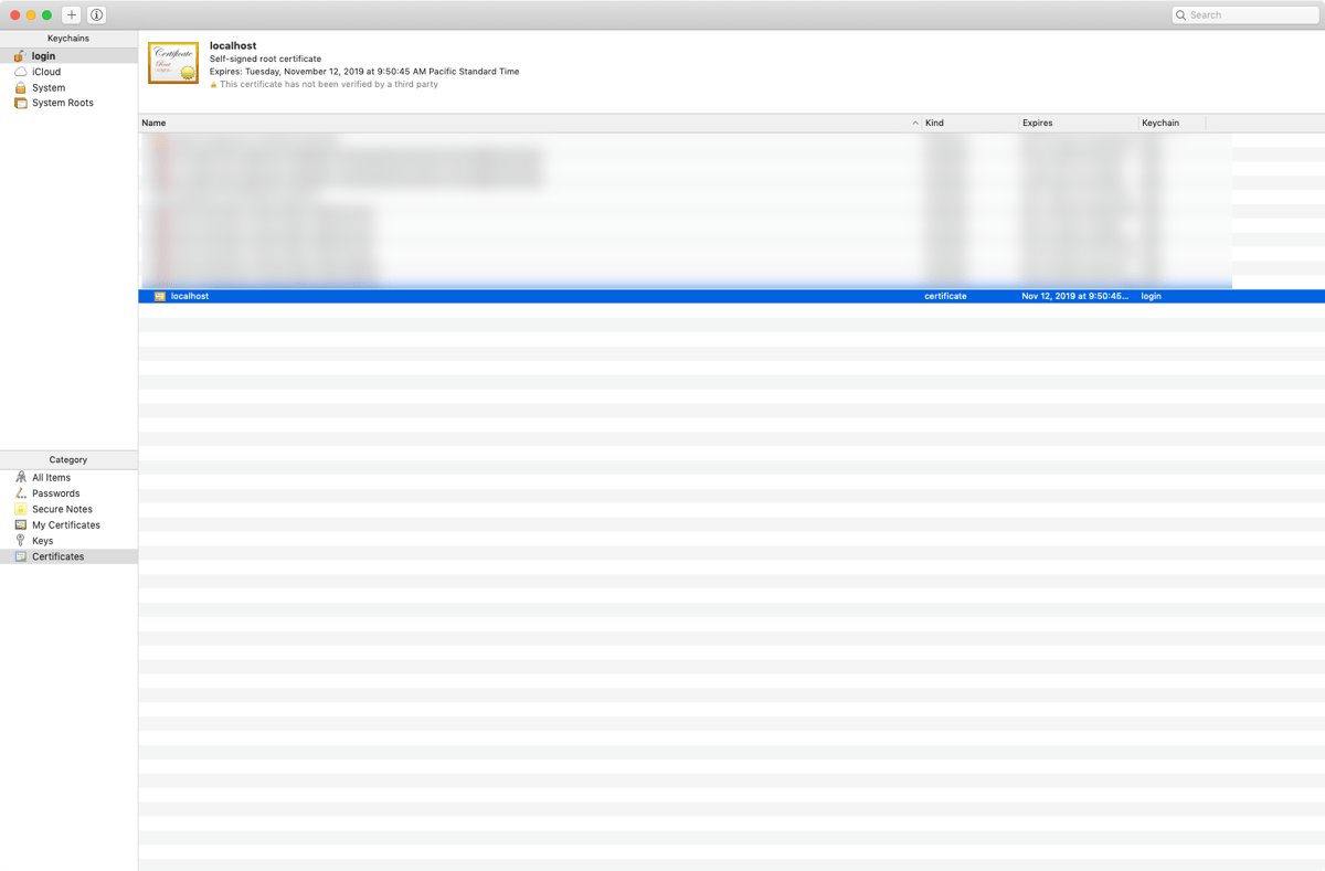 macOS Keychain Certificates