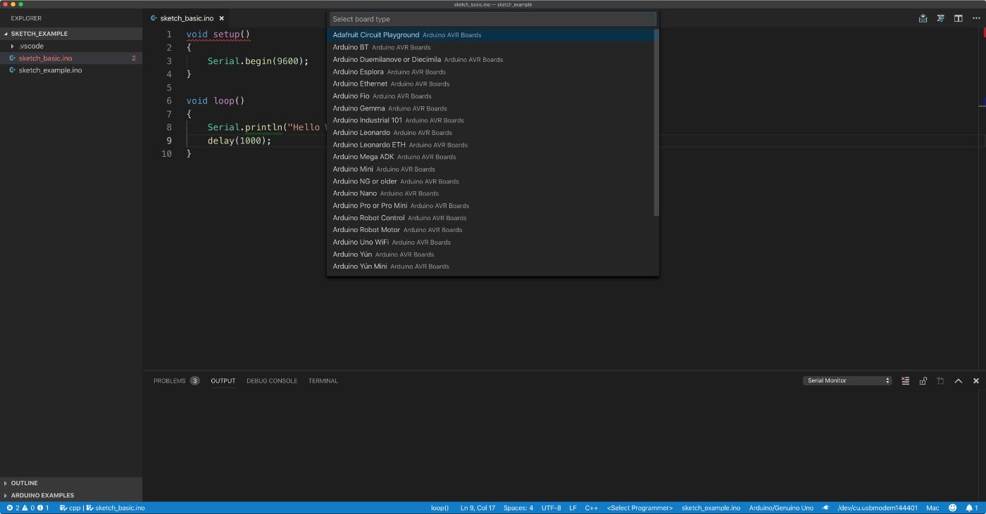 serial terminal program arduino