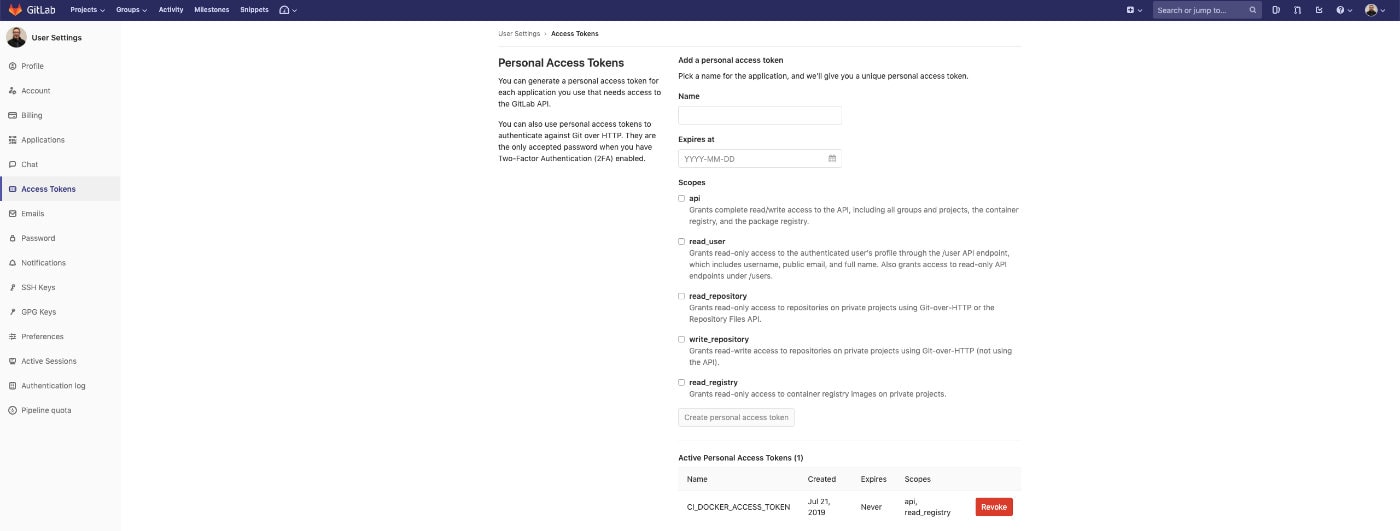 GitLab Personal Access Tokens
