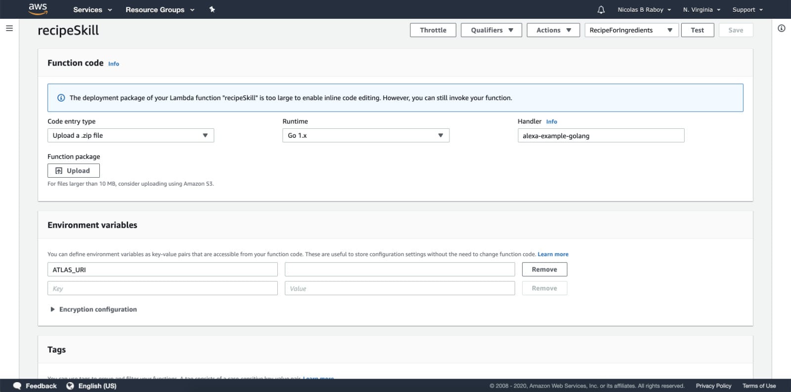 Amazon Lambda Dashboard