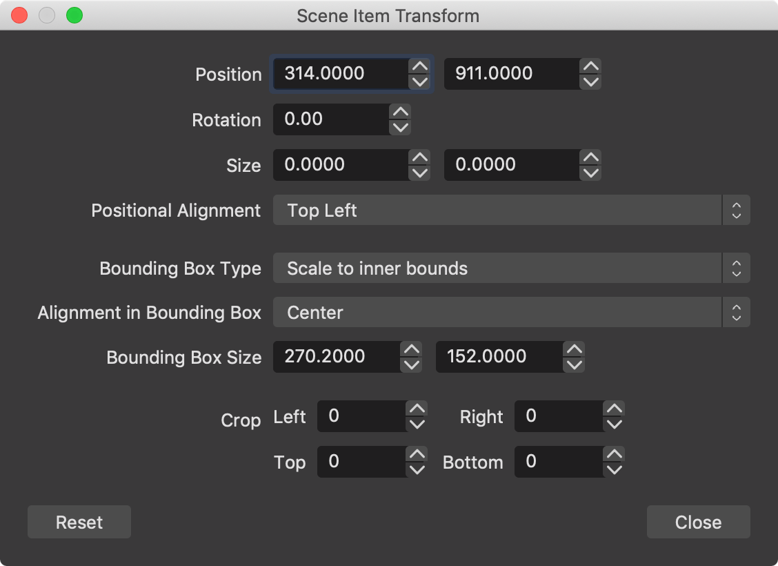 Open Broadcast Studio Scale to Inner Bounds