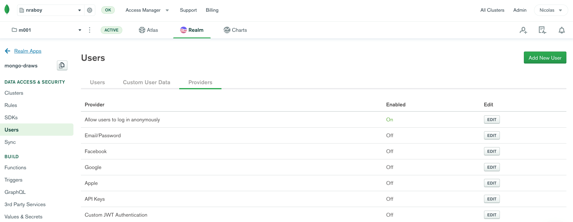 MongoDB Realm Authentication Providers