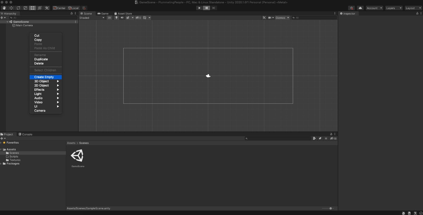 Create Empty Game Object in Unity