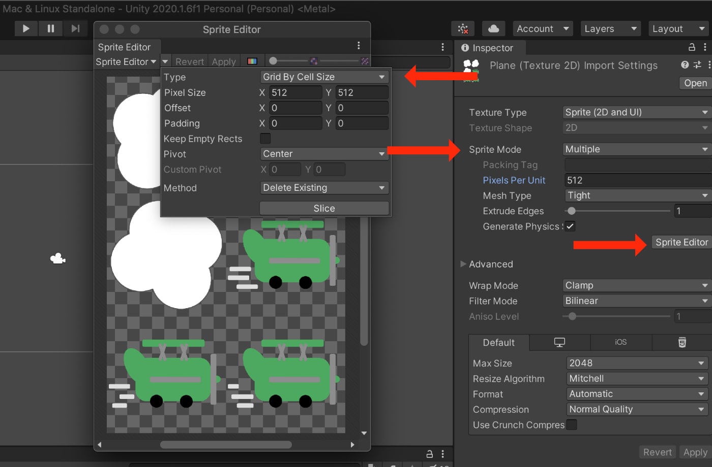 Define Sprites within Spritesheet in Unity