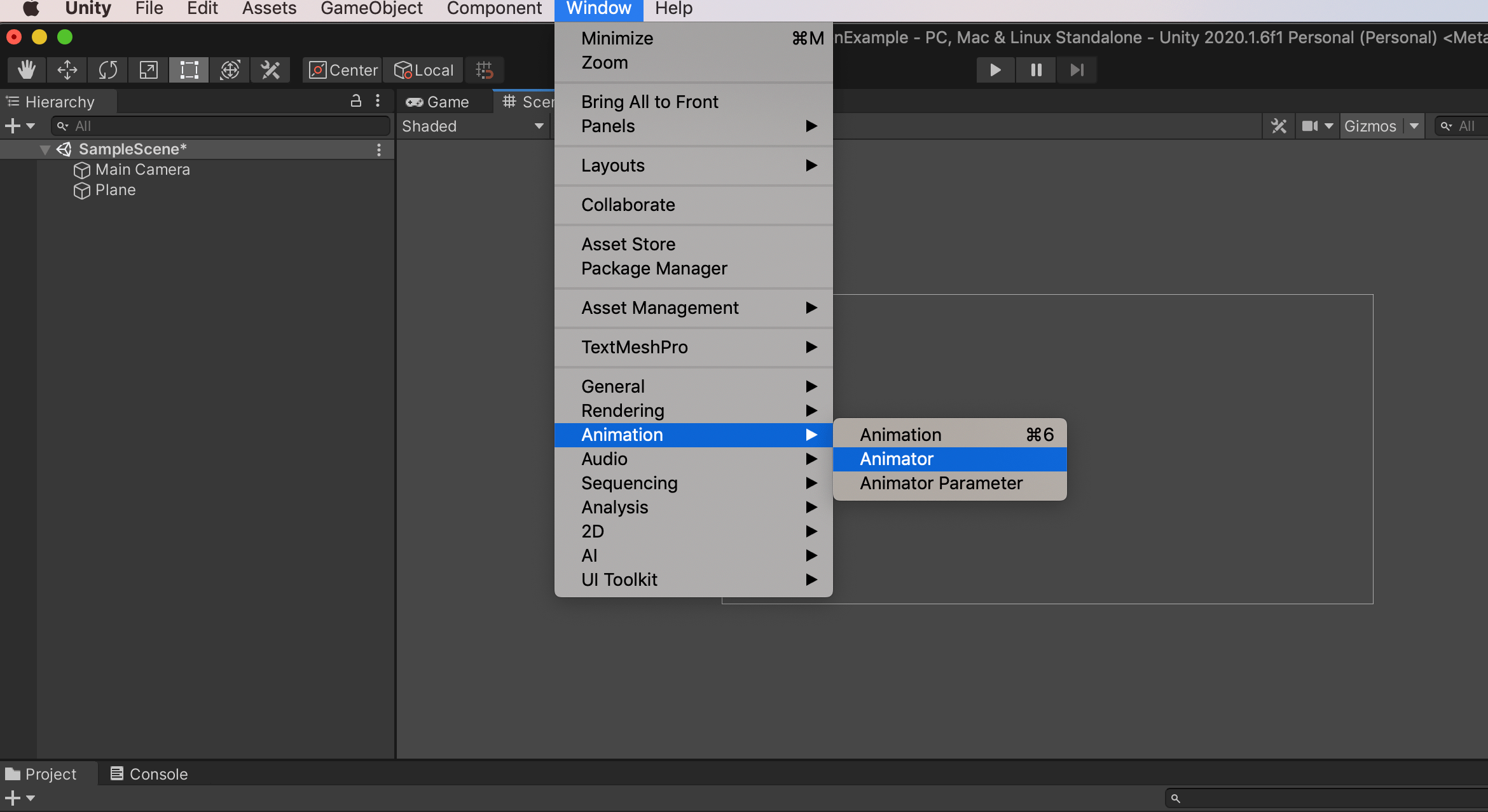 Open Unity Animator Window