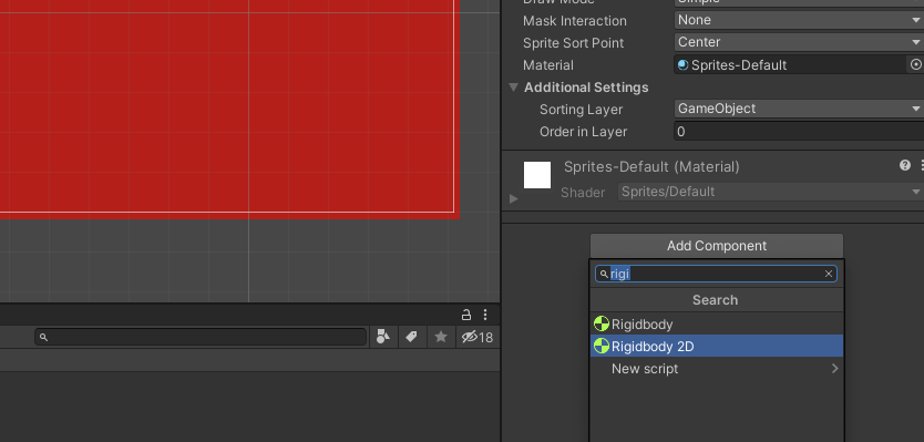 Add Rigid Body 2D to Game Object in Unity
