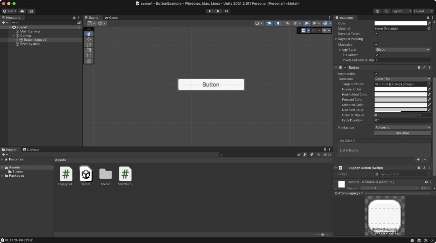 UI Button in Unity