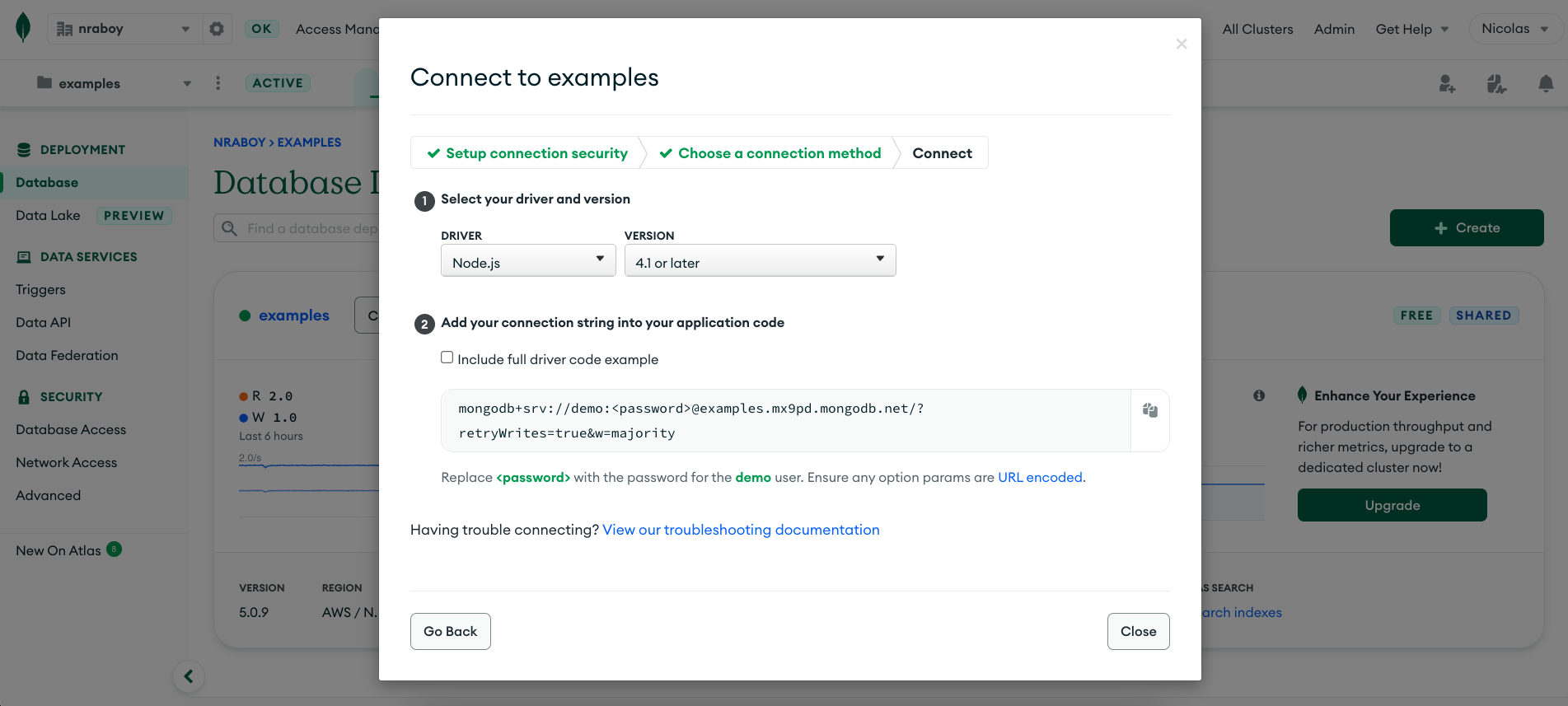 Connect to MongoDB Atlas