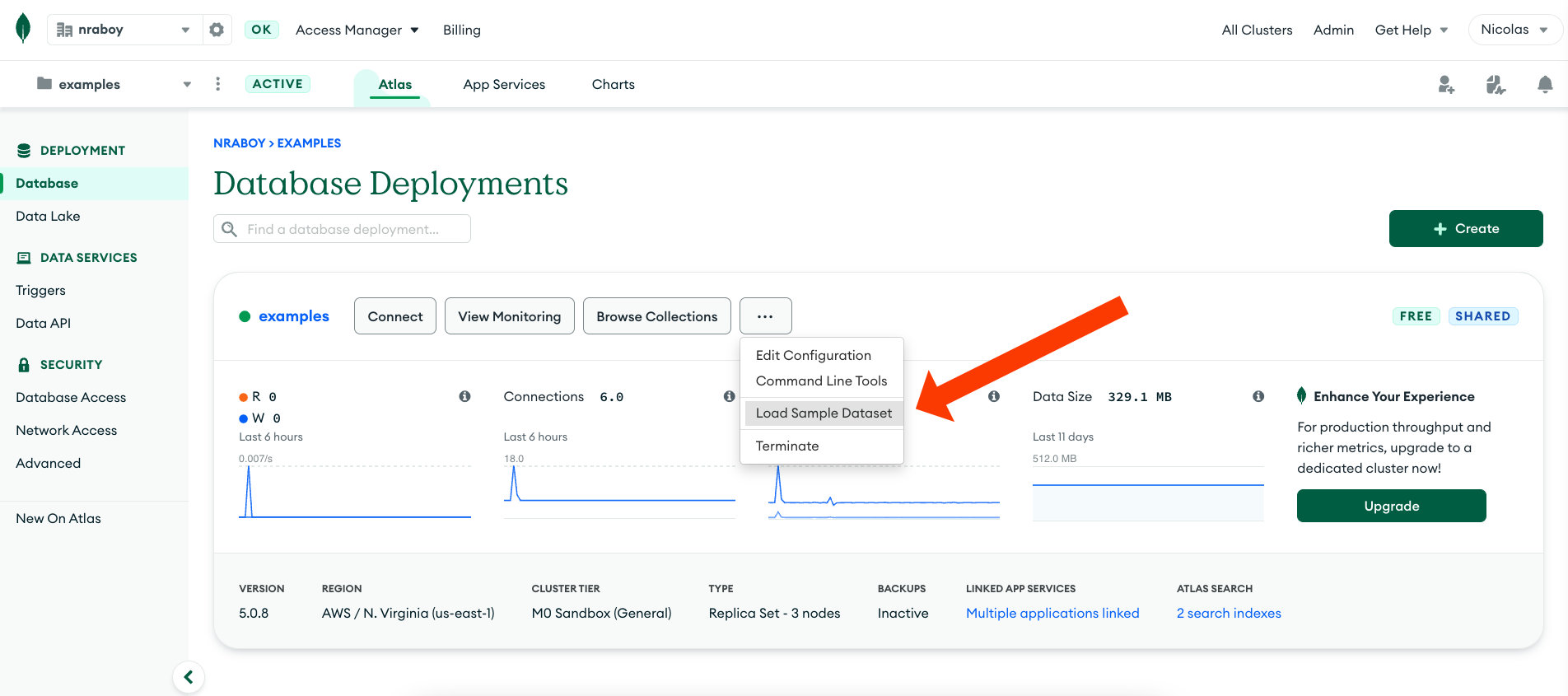 Load MongoDB Sample Dataset