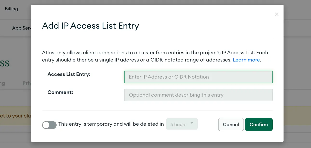 Atlas Serverless Instance Network Access