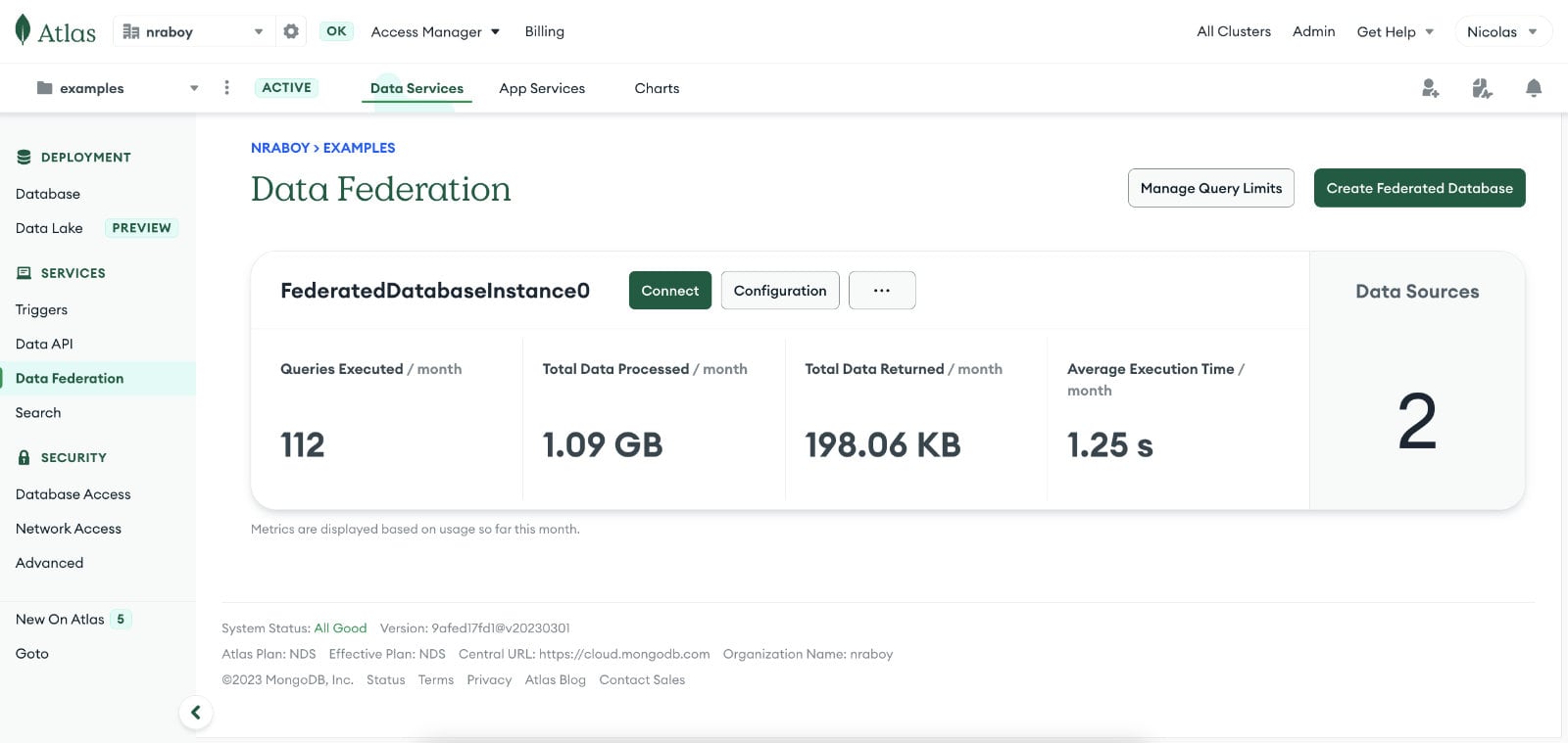 MongoDB Atlas Federated Databases