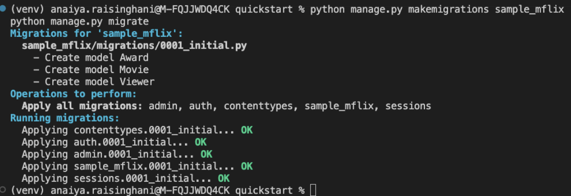 Once you’ve created migrations for your new models